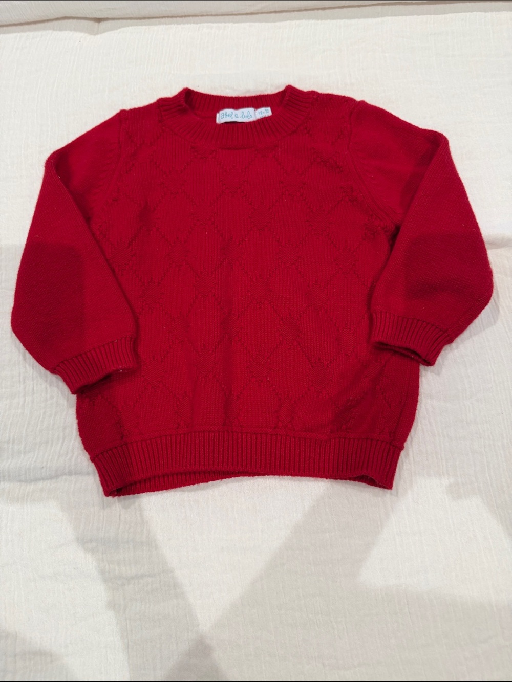 ABEL & LULA Red Knit Crewneck Sweater Size 12M